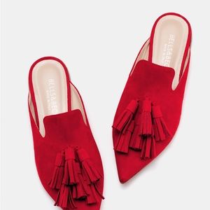Pristine Condition Size 37 Bells and Beck Mirella Mule in Red Suede